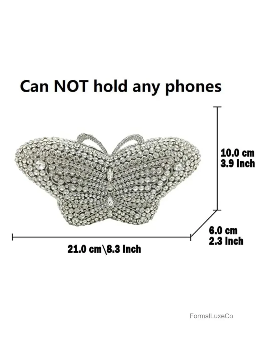 Butterfly Crystal Clutch Evening Bag Rhinestone Handbag Bridal Party Purse